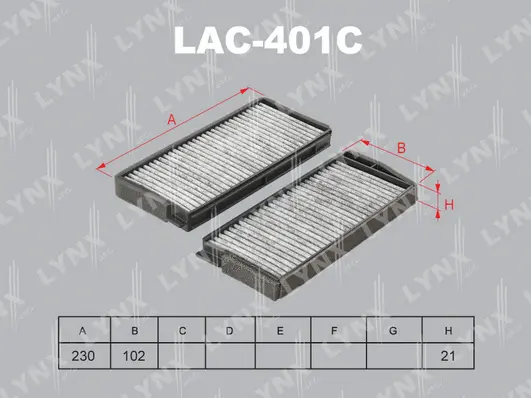 Filtre, air de l'habitacle LYNXAUTO LAC-401C