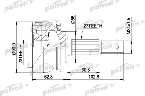 Jeu de joints, arbre de transmission PATRON PCV1098