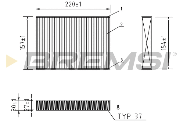 Filtre, air de l'habitacle BREMSI FC0168