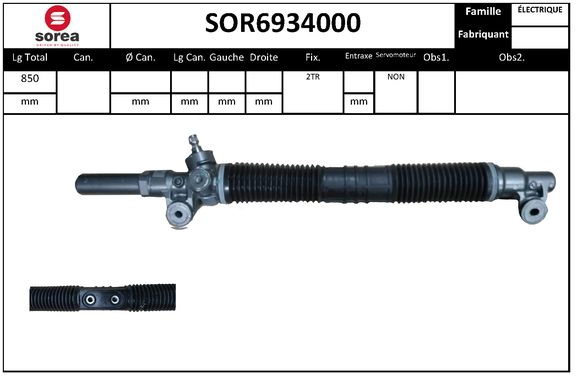 Crémaillère de direction SNRA SOR6934000