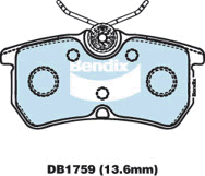 Kit de plaquettes de frein, frein à disque BENDIX-SEA DB1759 GCT