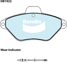 Kit de plaquettes de frein, frein à disque BENDIX-SEA DB1922 GCT
