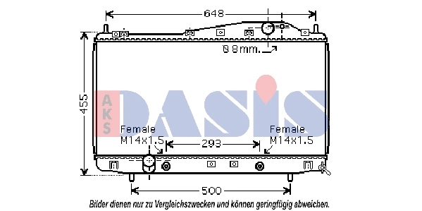 Radiateur, refroidissement du moteur AKS DASIS 510023N