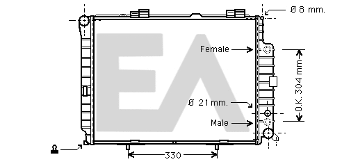 Radiateur, refroidissement du moteur EACLIMA 31R50157