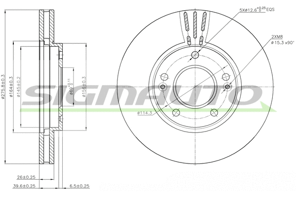 Disque de frein SIGMAUTO DBB786V