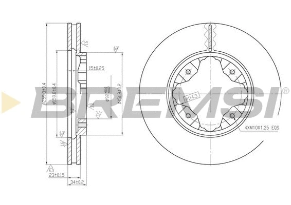 Disque de frein BREMSI CD6450V