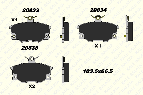 Kit de plaquettes de frein, frein à disque KALE 20833 171 25