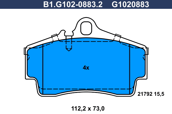 Kit de plaquettes de frein, frein à disque GALFER B1.G102-0883.2