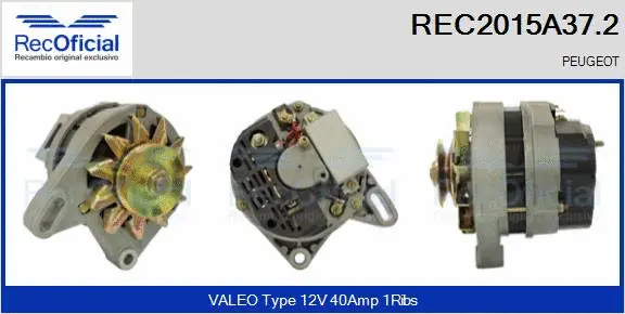 Alternateur RECOFICIAL REC2015A37.2