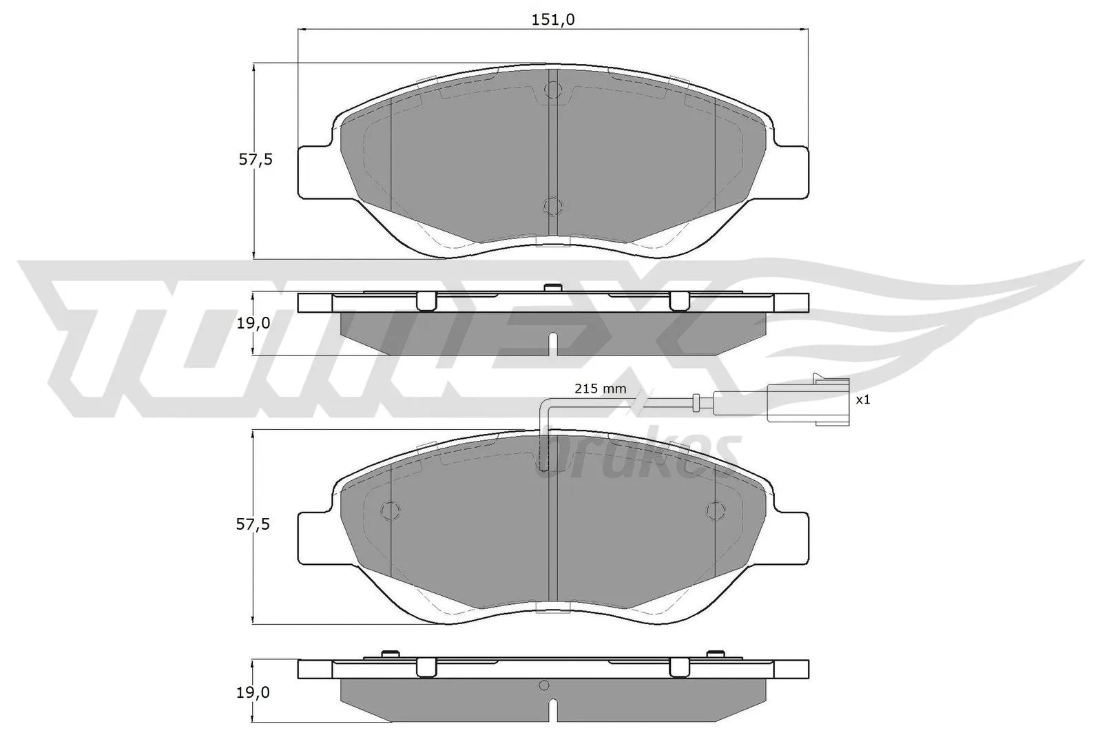 Kit de plaquettes de frein, frein à disque TOMEX Brakes TX 12-50