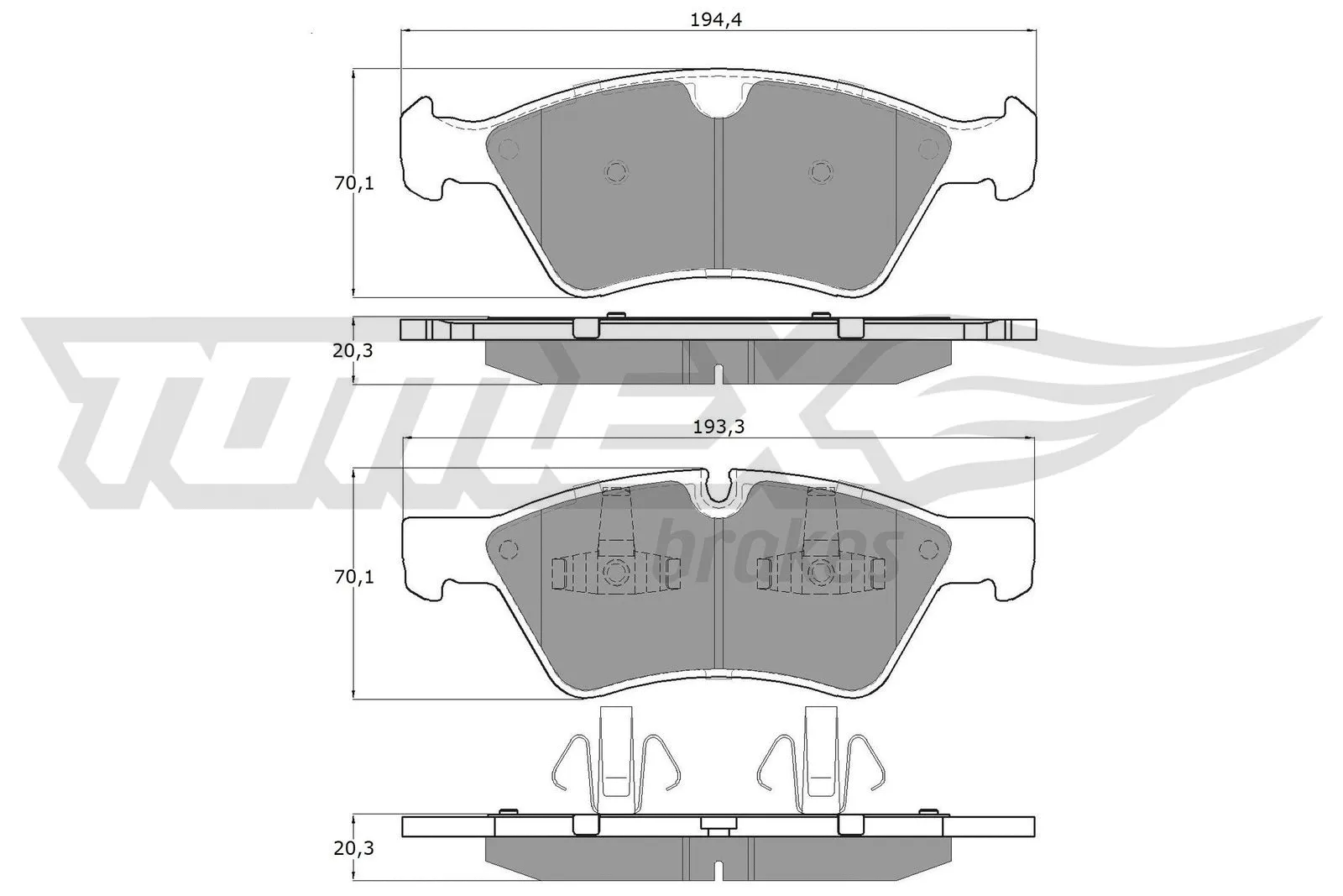 Kit de plaquettes de frein, frein à disque TOMEX Brakes TX 14-57