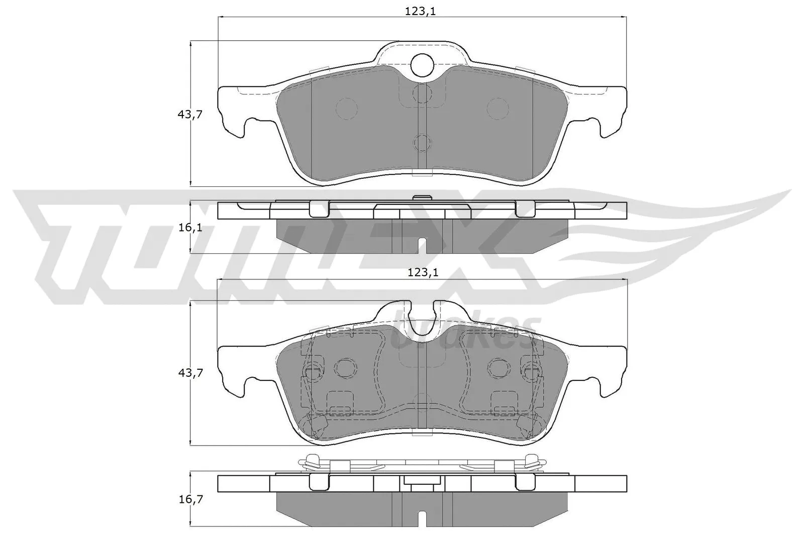 Kit de plaquettes de frein, frein à disque TOMEX Brakes TX 16-03