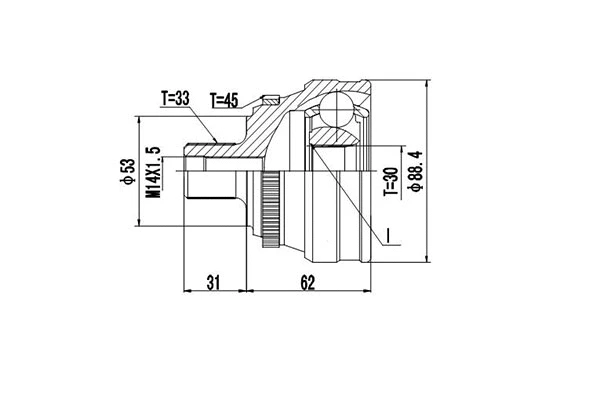 Jeu de joints, arbre de transmission DYNAMATRIX DCV803012