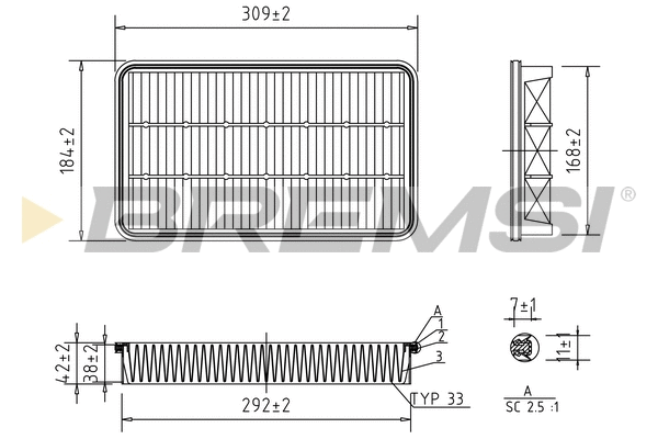 Filtre à air BREMSI FA2275