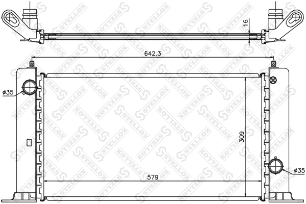 Radiateur, refroidissement du moteur STELLOX 10-25411-SX