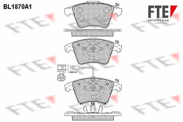 Kit de plaquettes de frein, frein à disque FTE 9010450