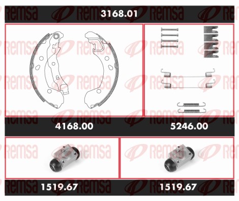 Kit de freins, freins à tambours REMSA SPK 3168.01