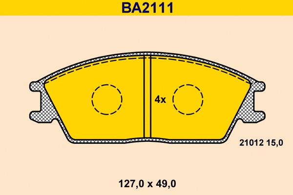 Kit de plaquettes de frein, frein à disque BARUM BA2111