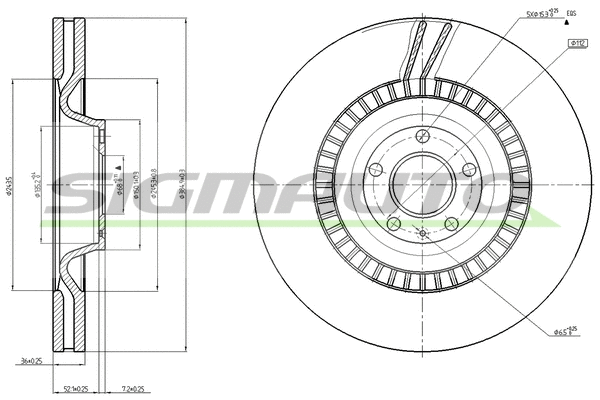 Disque de frein SIGMAUTO DBC222V
