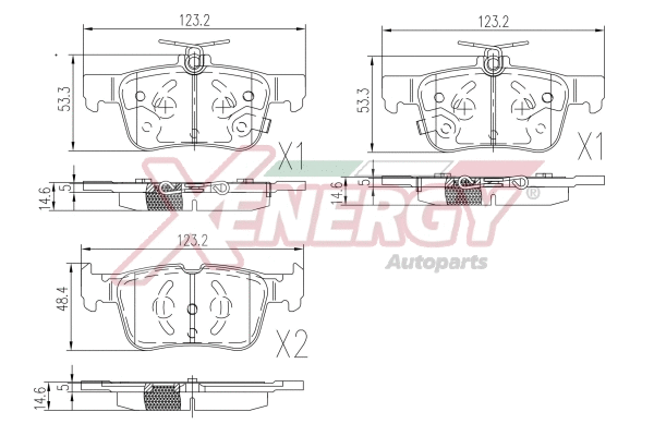 Kit de plaquettes de frein, frein à disque AP XENERGY X41397