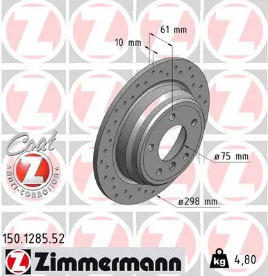 Disque de frein ZIMMERMANN 150.1285.52