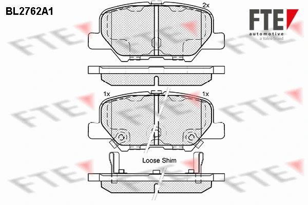 Kit de plaquettes de frein, frein à disque FTE 9010969