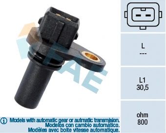 Capteur de vitesse de roue, boîte automatique FAE 79008