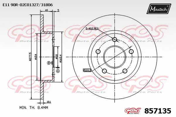 Disque de frein MAXTECH 857135