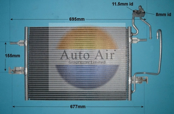 Condenseur, climatisation AUTO AIR GLOUCESTER 16-6214