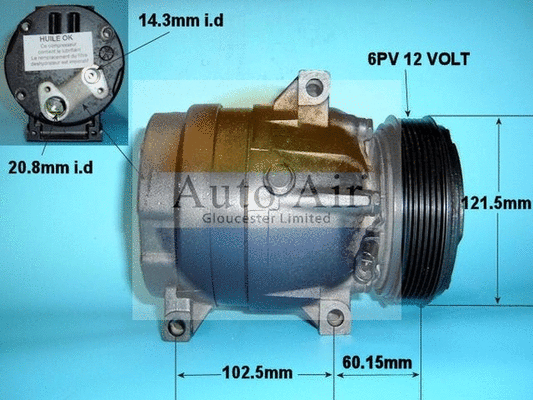 Compresseur, climatisation AUTO AIR GLOUCESTER 14-1113R