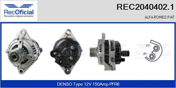 Alternateur RECOFICIAL REC2040402.1