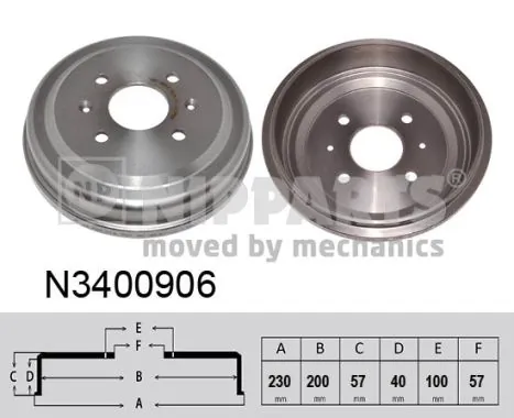 Tambour de frein NIPPARTS N3400906