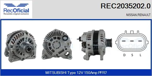 Alternateur RECOFICIAL REC2035202.0