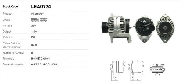Alternateur LUSA LEA0774