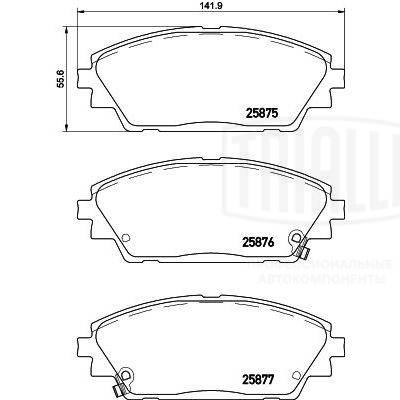 Kit de plaquettes de frein, frein à disque TRIALLI PF 4264