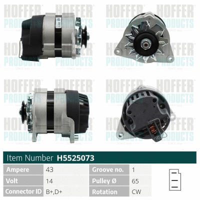 Alternateur HOFFER H5525073