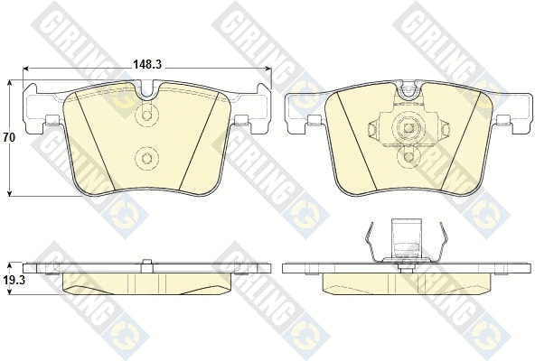 Kit de plaquettes de frein, frein à disque GIRLING 6119422
