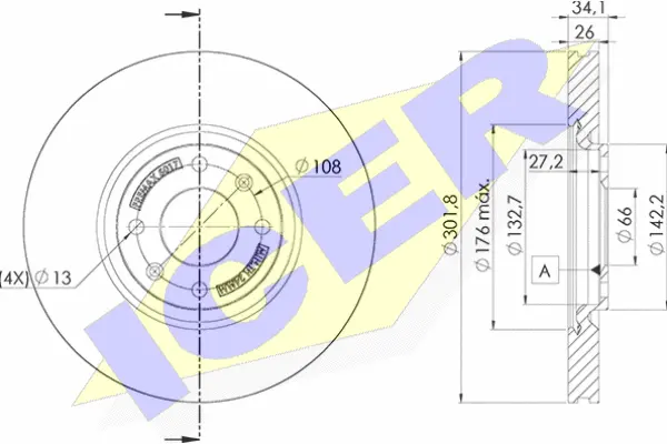 Disque de frein ICER 78BD5017-2
