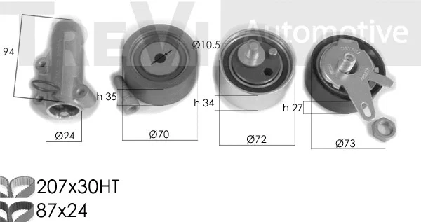 Kit de courroie crantée TREVI AUTOMOTIVE KD1297