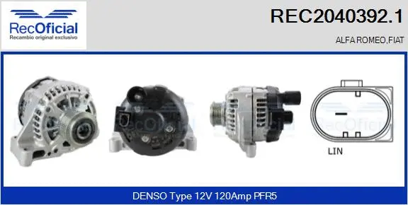 Alternateur RECOFICIAL REC2040392.1