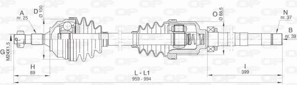 Arbre de transmission OPEN PARTS DRS6453.00