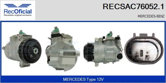 Compresseur, climatisation RECOFICIAL RECSAC76052.1