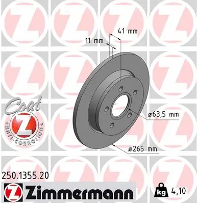 Disque de frein ZIMMERMANN 250.1355.20