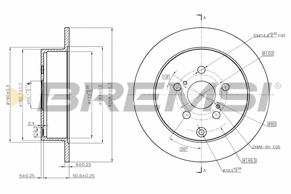 Disque de frein BREMSI CD7485S