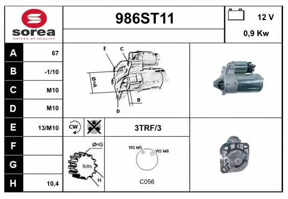 Démarreur STARTCAR 986ST11
