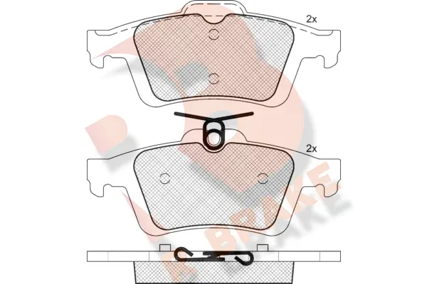 Kit de plaquettes de frein, frein à disque R BRAKE RB1744-396