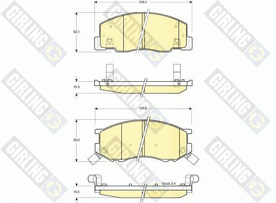 Kit de plaquettes de frein, frein à disque GIRLING 6131579