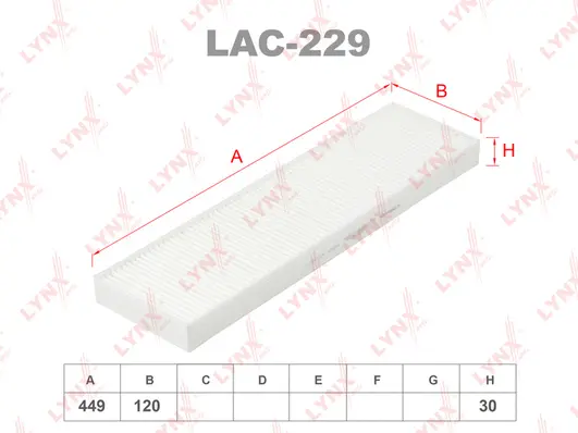 Filtre, air de l'habitacle LYNXAUTO LAC-229