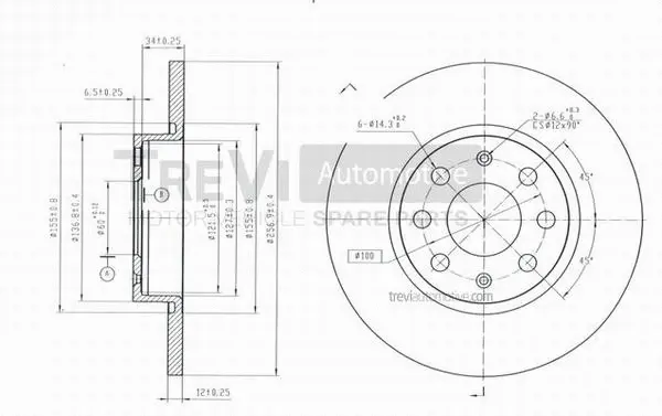 Disque de frein TREVI AUTOMOTIVE BD1017