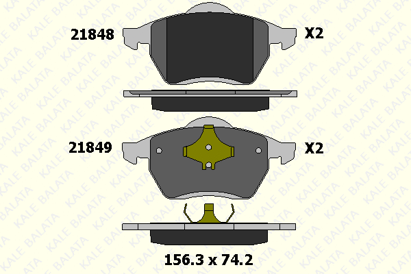 Kit de plaquettes de frein, frein à disque KALE 21848 197 05